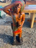 WOODEN INDIAN STATUE (40