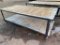 4'X8' STEEL TABLES W/ CASTORS & WOODEN TOPS