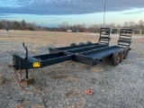 15' ALL STEEL TRI AXLE EQUIPMENT TRAILER*NO TITLE*