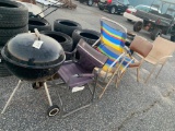 WEBER GRILL & (6) CHAIRS