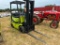 CLARK MODEL CGC25 FORKLIFT (HRS-1928, 5000LB LIFT CAP, UNIT WEIGHS 8840LBS, 3 STAGE, SOLID TIRES, PR