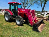 2012 TYM T723 ENCLOSED CAB TRACTOR W/LOADER **SELL ING OFFSITE** (4X4, PERKINS DIESEL, HRS-885, BACK