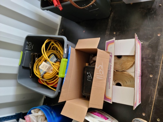 TUB & (2) BOXES - ELECTRIC CORD, BLADES, MISC.
