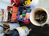 BUCKET & 2 BOXES OF MISC. TOOLS & BOLTS
