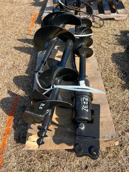 UNUSED MINI EXCAVATOR HYDRAULIC AUGER W/BITS
