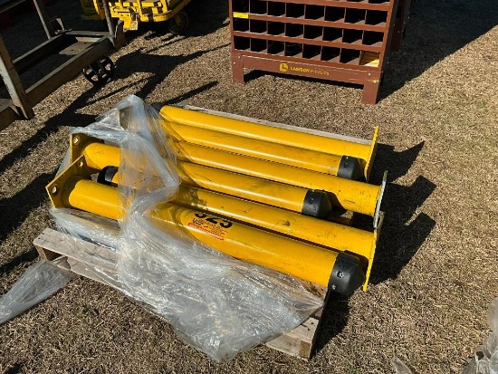 PALLET- (6) METAL GUARD WAREHOUSE BOLLARDS