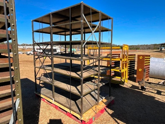METAL STORAGE SHELVES (6 TIER, 73.5"X49"X7')