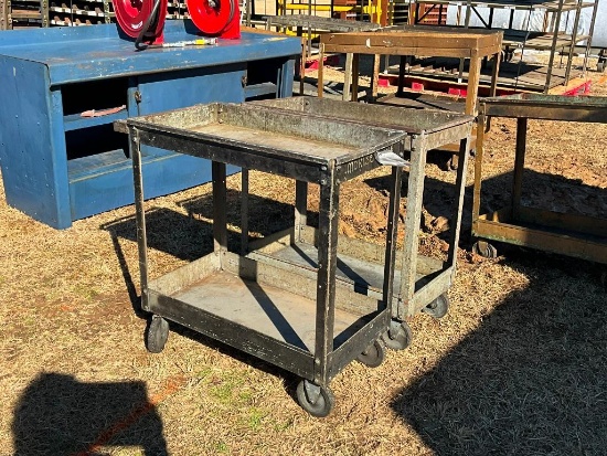 (2) 16"X31" METAL ROLLING CARTS