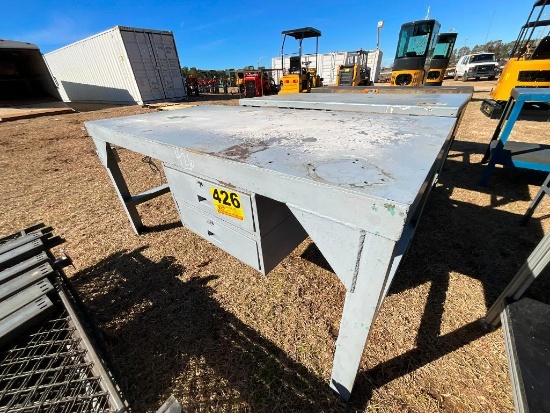6'X31" METAL TABLE W/DRAWERS