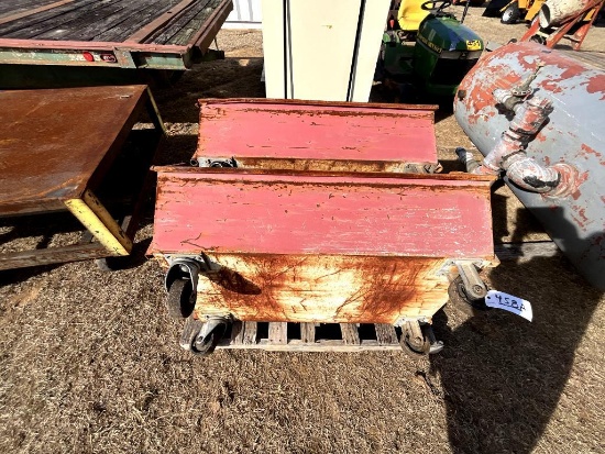 (2) HEAVY METAL CARTS-DUMP CONTAINER