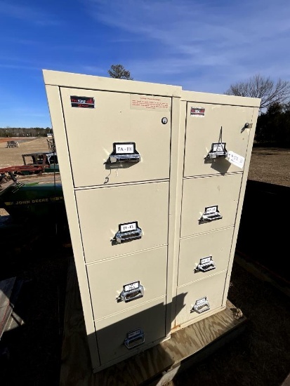 (2) FIRE KING FILE CABINETS (4 DRAWERS)