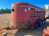 17' HORSE STOCK TRAILER **NO TITLE** (TANDEM 6