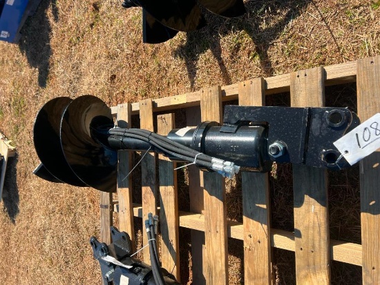 UNUSED 15.5 INCH HYDRAULIC AUGER FOR MINI EXCAVATOR