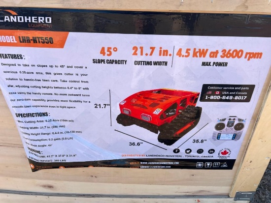 UNUSED LANDHERO REMOTE CONTROLLED MOWER