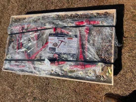 UNUSED LANDHONOR 5400 LB RATCHET BINDERS AND G70 CHAINS