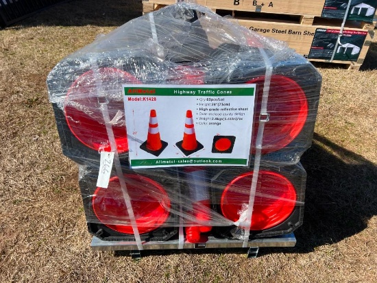 UNUSED ALLMETAL HIGHWAY TRAFFIC CONES (60 PCS)