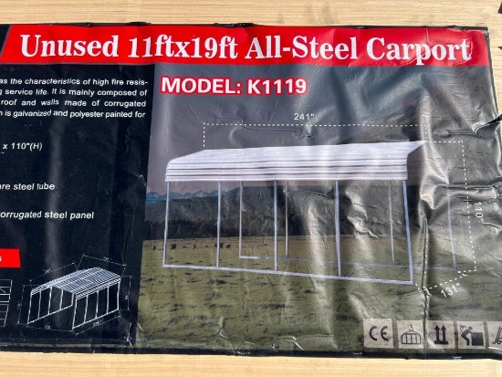 11'X19' ALL STEE METAL CARPORT UNIT UNUSED