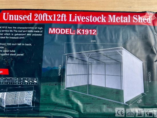 20'X12' LIVESTOCK METAL SHED UNIT UNUSED