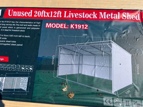 20'X12' LIVESTOCK METAL SHED UNIT UNUSED