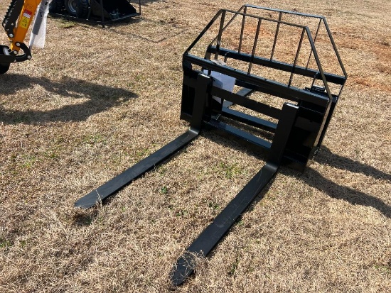 UNUSED SKID STEER 48" FORK ATTACHMENT