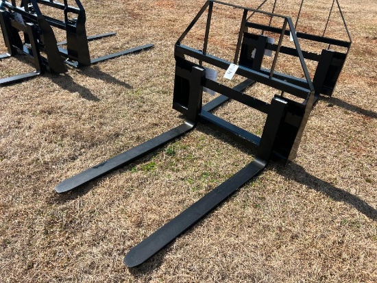 UNUSED SKID STEER 48" FORK ATTACHMENT