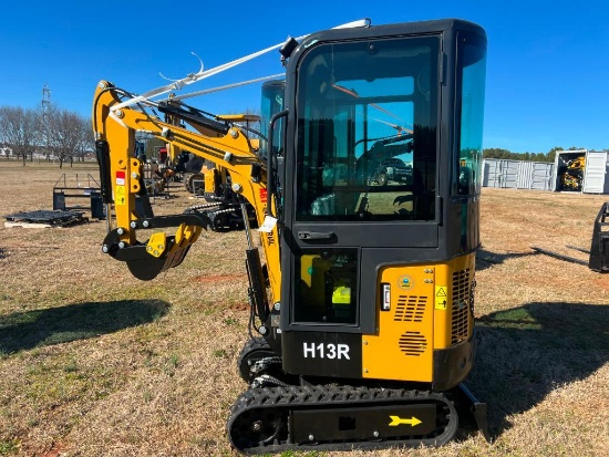 UNUSED AGT H13R MINI EXCAVATOR W/ENCLOSED CAB