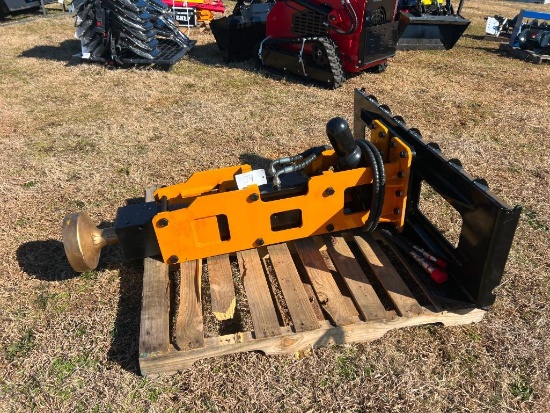 UNUSED SKID STEER POST DRIVER ATTACHMENT