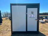 UNUSED ALLMETAL PORTABLE RESTROOM W/ SHOWER (**TOILET SHIFTED DURING TRANSPORT** SEE PICS)