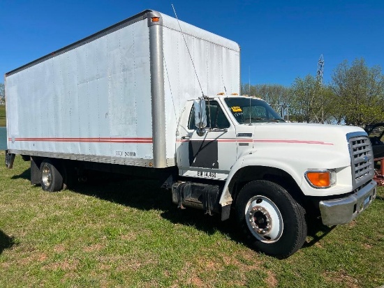 1997 FORD FSERIES BOX TRUCK (6SPD MANUAL, CUMMINS
