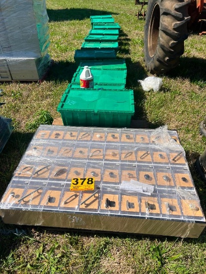 ROW OF CABINET HARDWARE & (12) TUBS OF HARDWARE