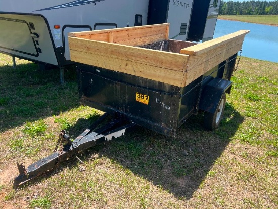 8'X52" SINGLE AXLE TRAILER **NO TITLE** (DUMP