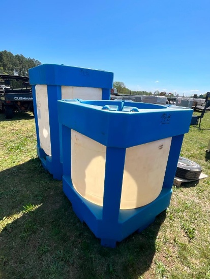 (2) POLY TANKS (165 GAL TANK HAS HOLE IN TOP, 275