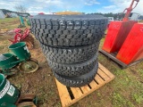 (4) TRUCK TIRES & WHEELS 11R 22.5