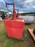VINTAGE UPRIGHT METAL OIL TANK W/PUMP