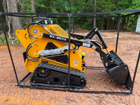 UNUSED AGT MX-MRT14 STAND ON MINI SKID STEER LOADER (420CC GAS MOTOR, AUX. HYDRAULICS, RUBBER