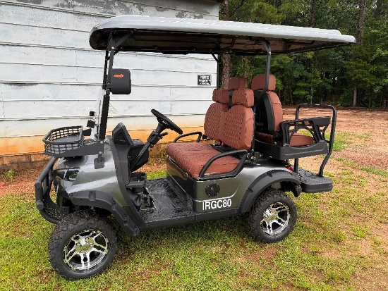 2025 IRGC80 60V GOLF CART (ODO READS 83 MILES, FLIP REAR SEAT, BACK-UP CAMERA, EXT. TOP, TOUCH