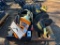 UNUSED LANDHONOR SKID STEER AUGER ATTACHMENT W/ 2 BITS (HEX DRIVE, 12 INCH AND 18 INCH, 48 INCH
