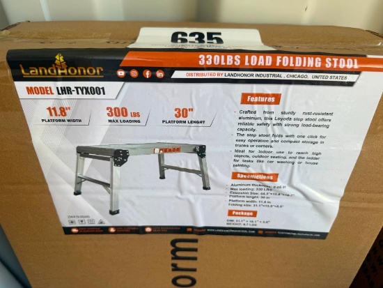 UNUSED LANDHONOR ALUMINUM FOLDING STOOL