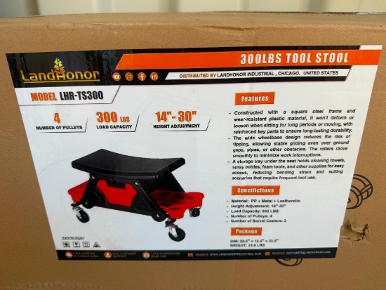 UNUSED LANDHONOR TOOL STOOL W/ CASTERS
