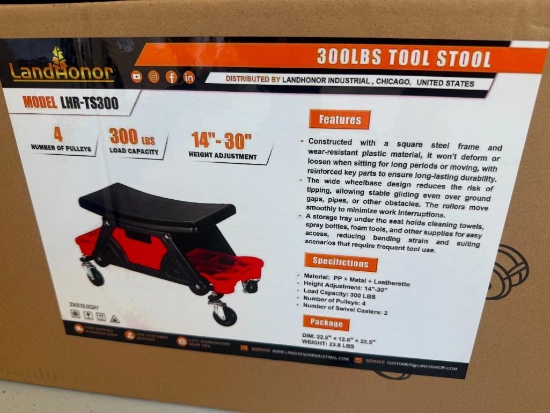 UNUSED LANDHONOR TOOL STOOL W/ CASTERS