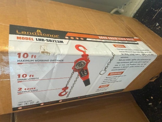 UNUSED LANDHONOR 2 TON HAND LEVER CHAIN HOIST