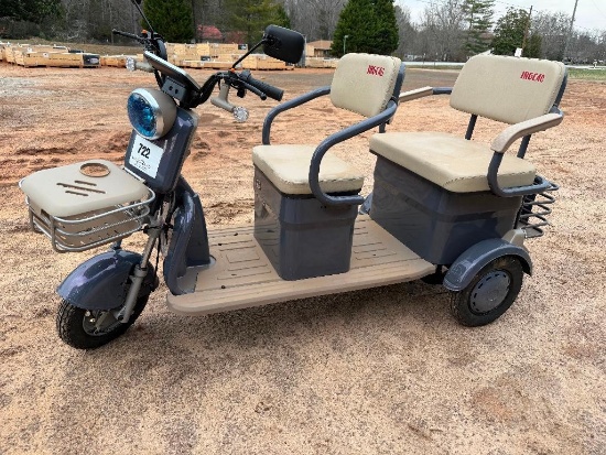 UNUSED IRGC40 3 WHEEL CART (SN-H52ZYF7T7SA010689, 60V, W/ CHARGER)