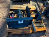 UNUSED LANDHONOR MINI SKID STEER AUGER ATTACHMENT W/ 2 BITS (ROUND DRIVE, 8 INCH AND 12 INCH)