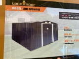 UNUSED LANDHONOR 8 FT X 10 FT GALVANIZED APEX ROOF METAL SHED