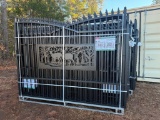UNUSED KJ 7FT H X 20 FT L METAL FARM DRIVEWAY GATE (DEER MOTIF STYLE)