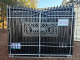 UNUSED KJ 7FT H X 20 FT L METAL FARM DRIVEWAY GATE (DEER MOTIF STYLE)