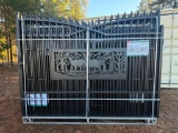 UNUSED KJ 7FT H X 20 FT L METAL FARM DRIVEWAY GATE (DEER MOTIF STYLE)