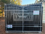 UNUSED KJ 7FT H X 20 FT L METAL FARM DRIVEWAY GATE (DEER MOTIF STYLE)