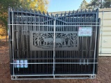 UNUSED KJ 7FT H X 20 FT L METAL FARM DRIVEWAY GATE (DEER MOTIF STYLE)