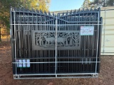 UNUSED KJ 7FT H X 20 FT L METAL FARM DRIVEWAY GATE (DEER MOTIF STYLE)